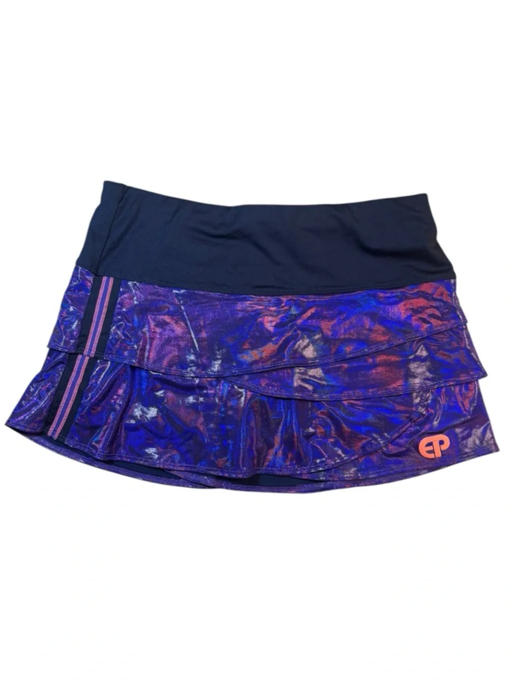 EP Pro iridescent metallic tennis skort purple blue athletic skirt MEDIUM Y2K